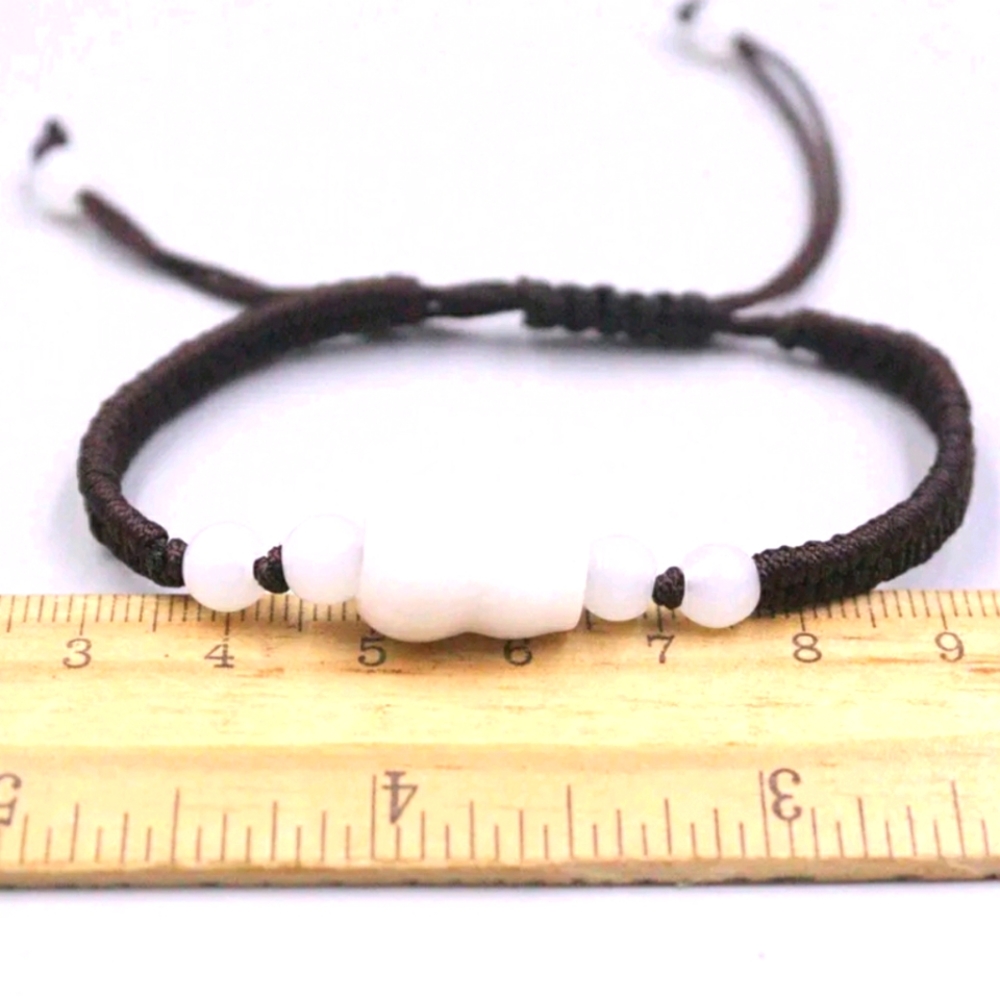 Natural Grade A Jadeite Gourd-Shape Bead Handmade Lucky Bracelet